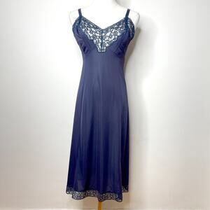 Vintage Satin Lace Babydoll Slip Dress Nightgown XS Coquette Lingerie Feminine